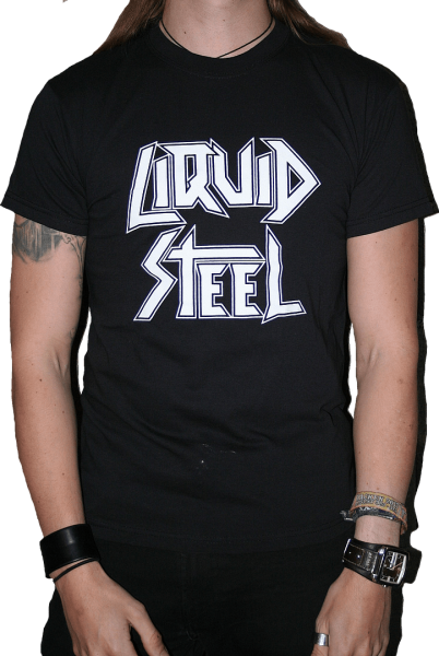 Shirt "Liquid Steel" black with white logo