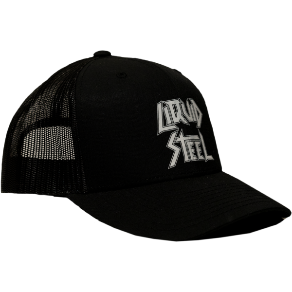 Old school baseball cap "Liquid Steel" black side