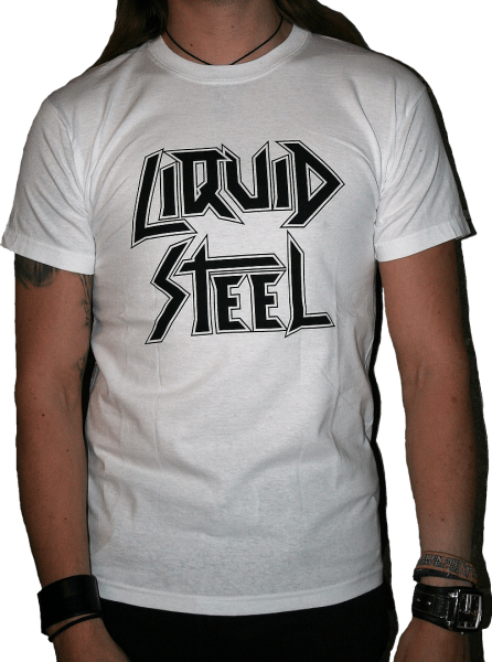 Shirt "Liquid Steel" white with black logo