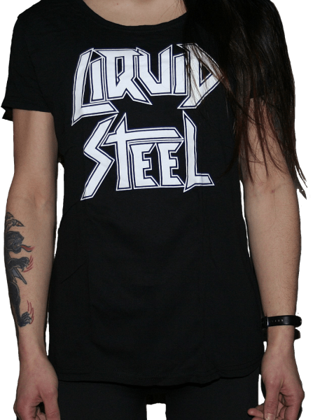 Girlie shirt "Liquid Steel" black with white logo