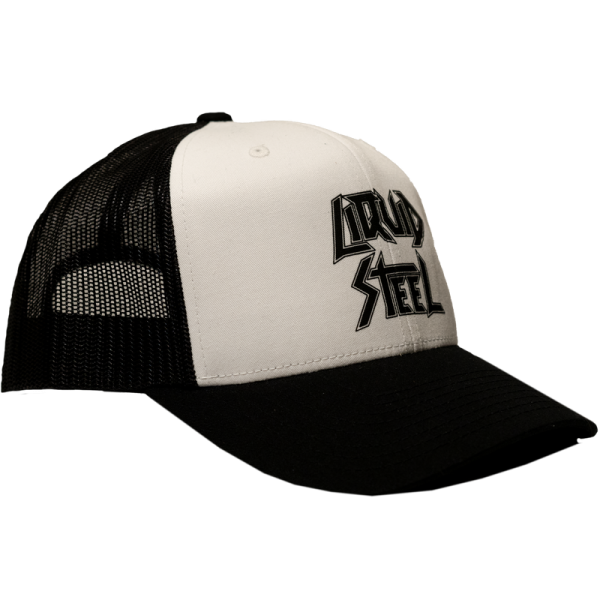 Old school baseball cap "Liquid Steel" weiß side