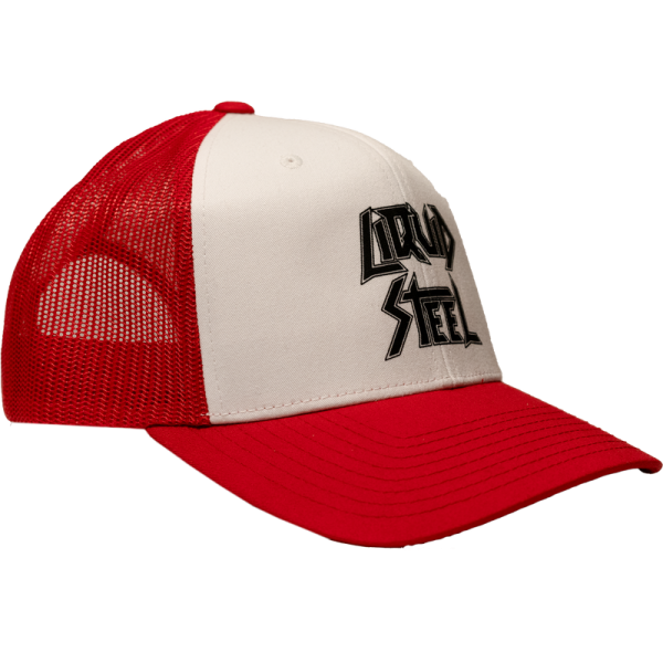 Old school baseball cap "Liquid Steel" rot side