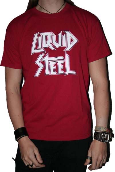 Shirt "Liquid Steel" red with white logo