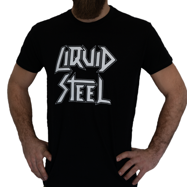 Shirt "Liquid Steel" black with white logo men