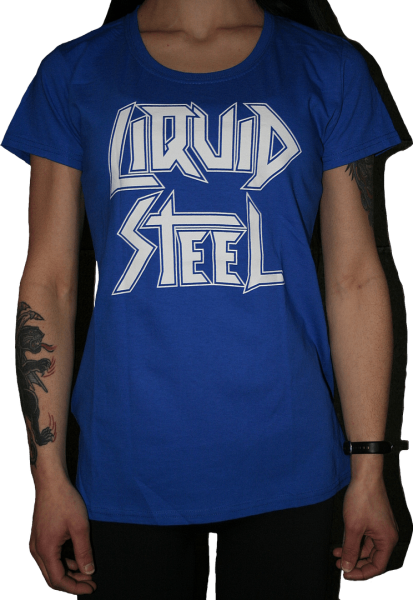 Girlie shirt "Liquid Steel" blue with white logo